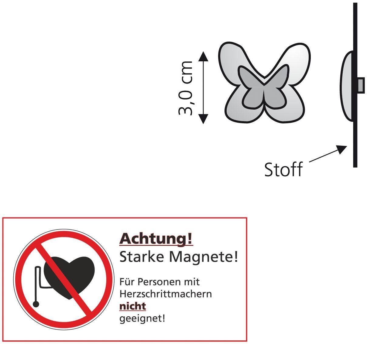 Dekomagnet Schmetterling, Liedeco, Gardinen, (1-St), für metallische Flächen