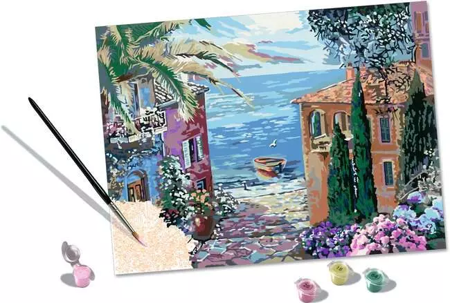 CreArt Mediterrane Landschaft - Malen nach Zahlen für Erwachsene