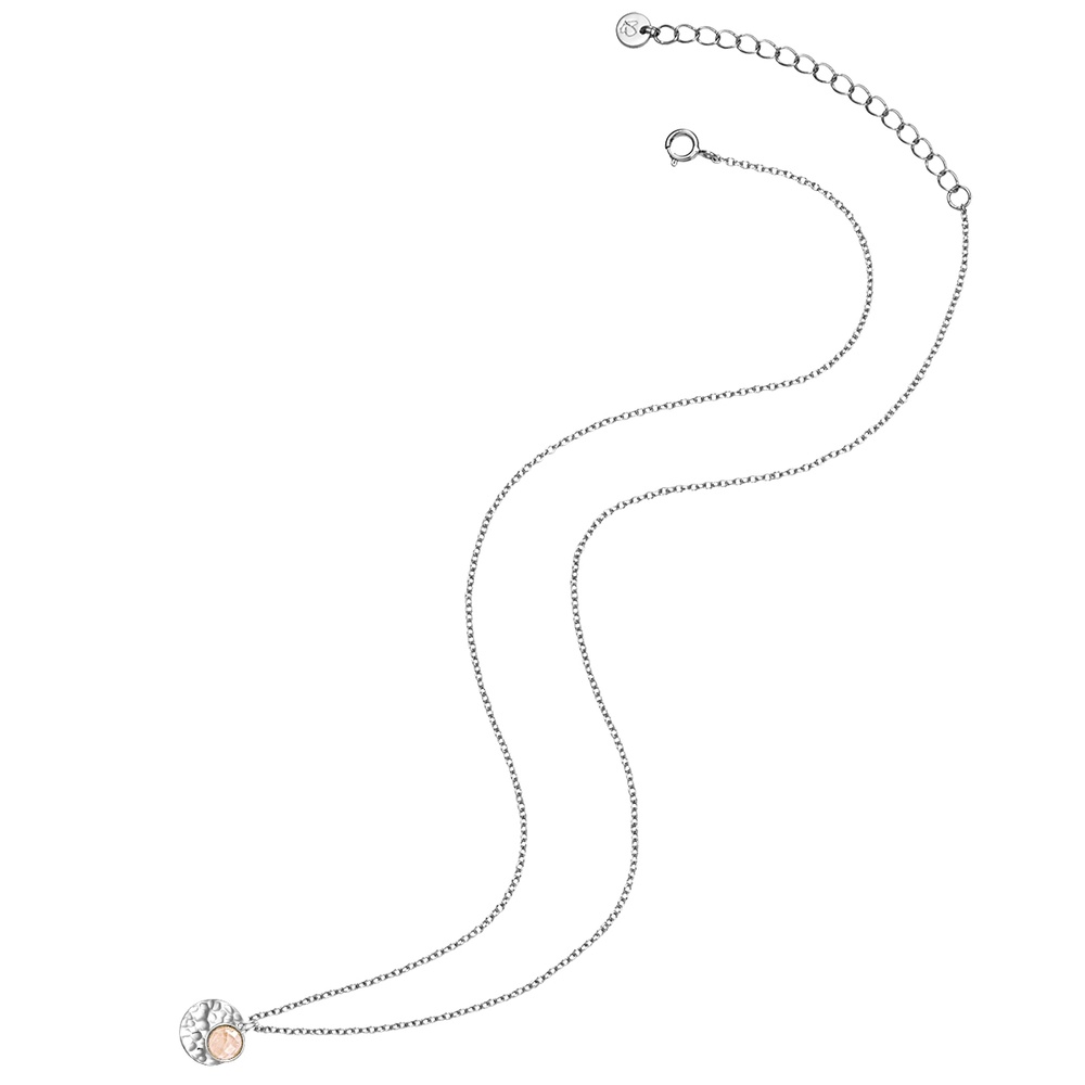 Glanzstücke München Collier en argent Cercle Argent sterling Quartz rose en Argent collier