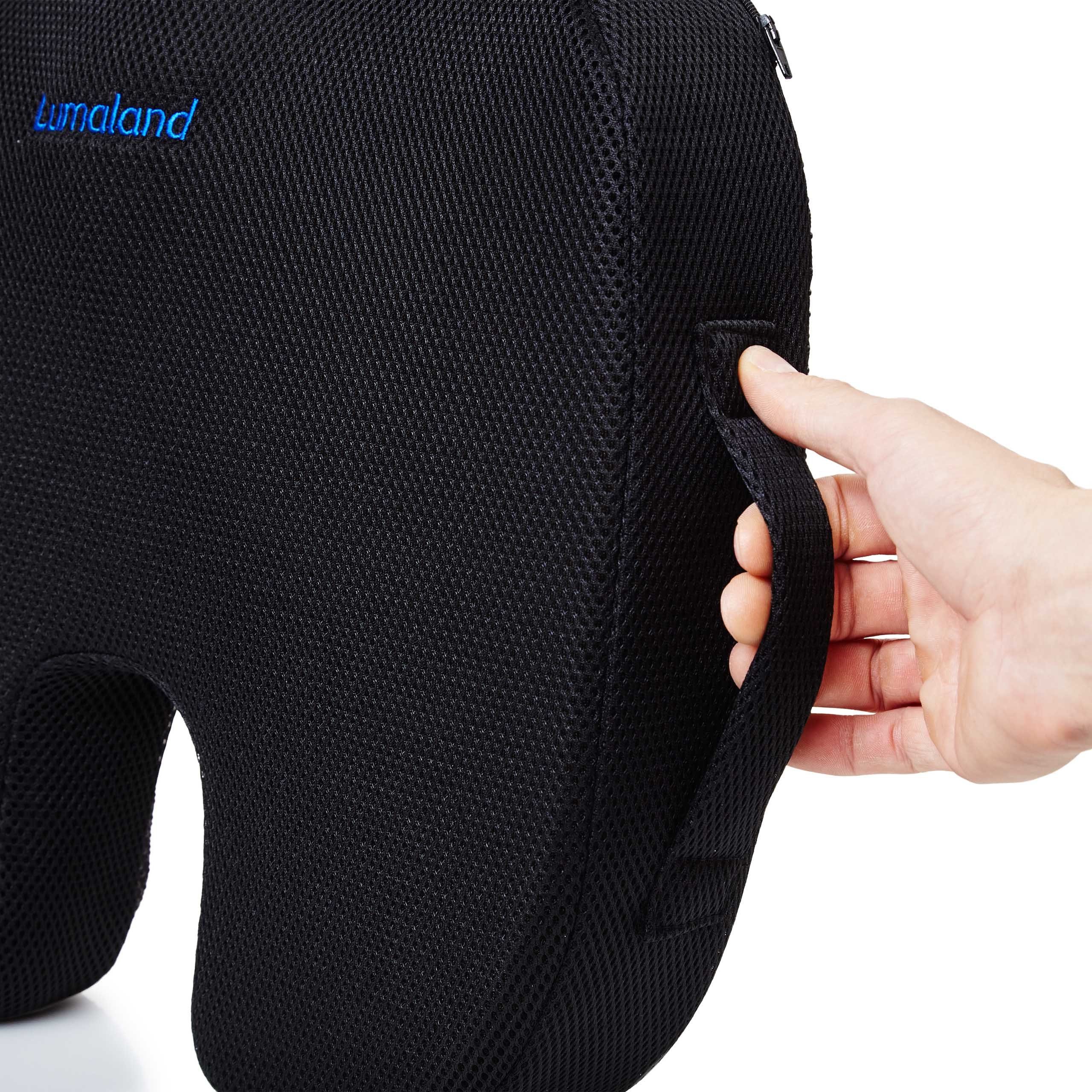 Lumaland Sitzkissen Memorykissen mit 2 Bezügen, ergonomisch geformt rutschfest Reise zu Hause Büro