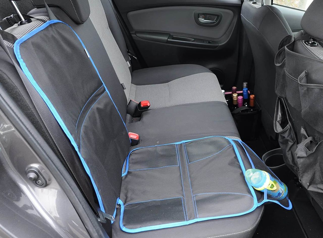 trends4cents Wumbi Sitzschutz Blau Sitzbezug Kindersitzunterlage Wasserabweisend Sitzschoner Isofix Rutschfest