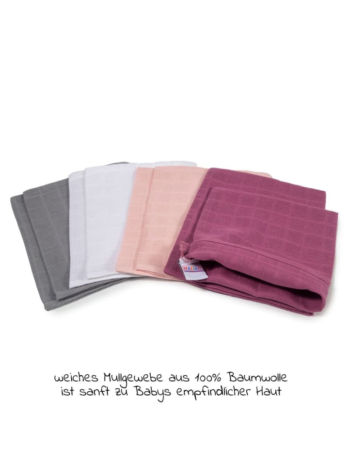 Makian Mull-Waschhandschuh 8er Pack 15 x 20 cm - Orchidee in rosa,lila günstig kaufen onesize