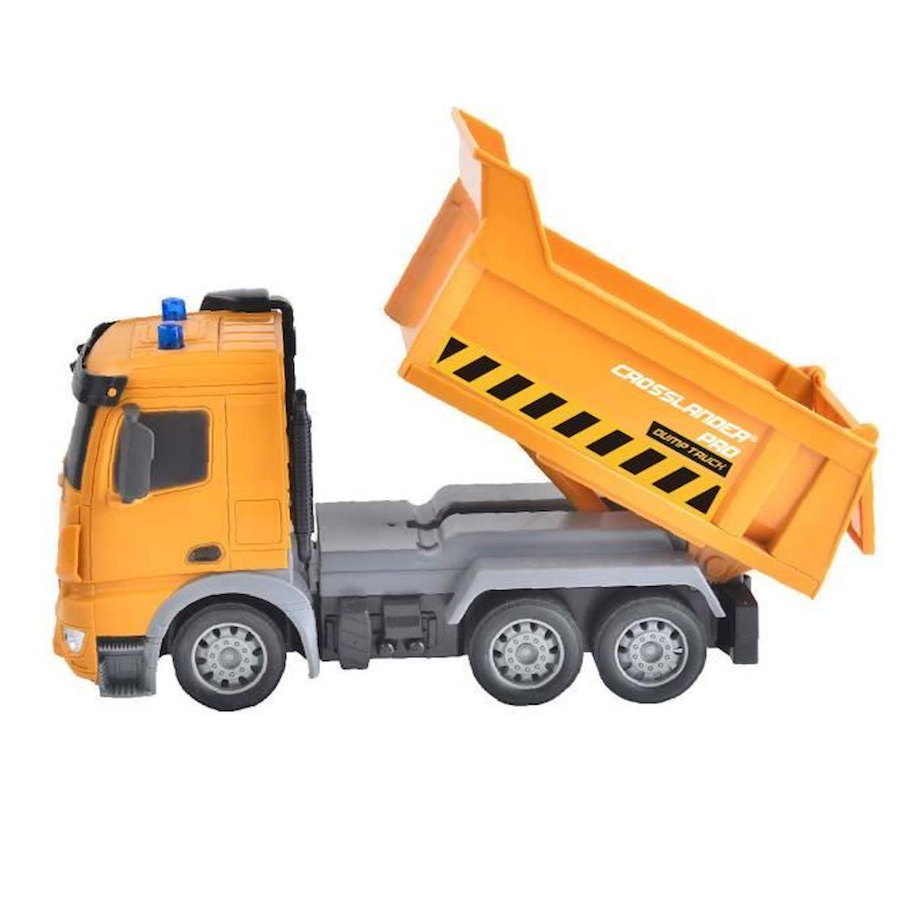 Crosslander® PRO Dump truck télécommandé avec effets sonores et lumineux. jaune