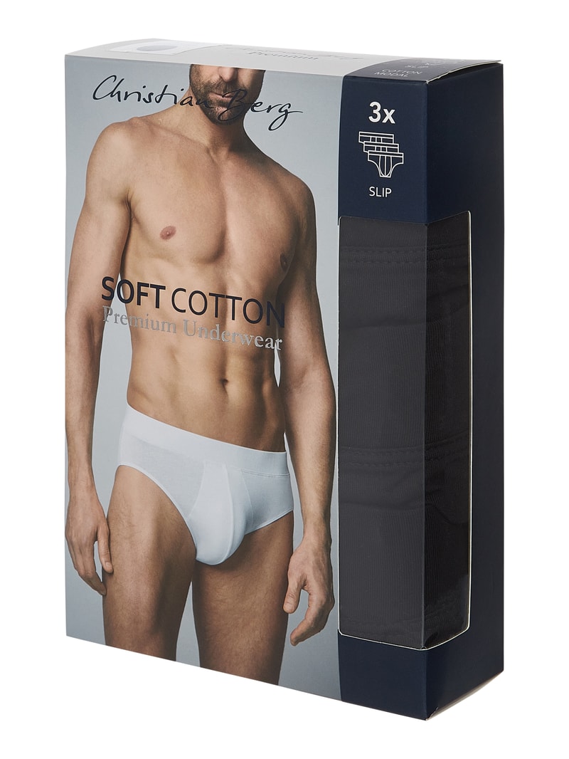 Slip im 3er-Pack in schwarz