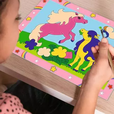 CreArt Süße Ponys - Malen nach Zahlen für Kinder ab 5 Jahren