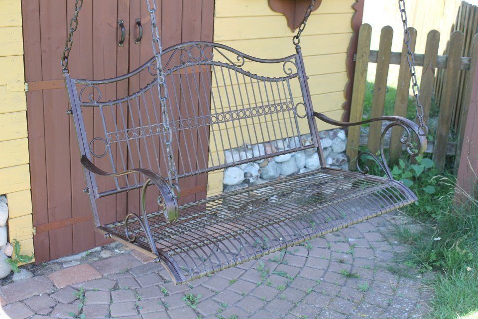 DanDiBo Hollywoodschaukel Hängebank Metall Garten 82505 Schaukel mit Ketten Gartenschaukel Baumschaukel Bank Hollywoodschaukel Schaukelbank