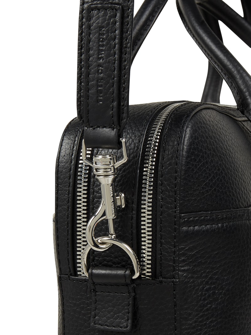 Laptoptasche aus Leder in schwarz