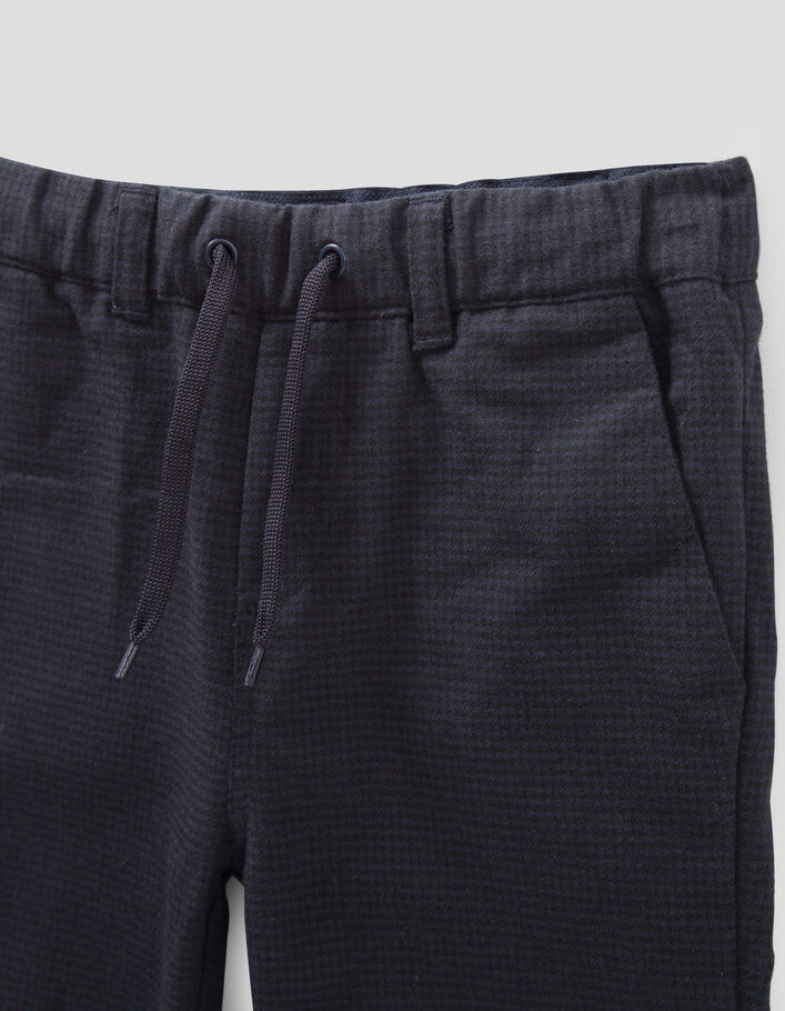 Jogger marine à motif pied-de-poule garçon