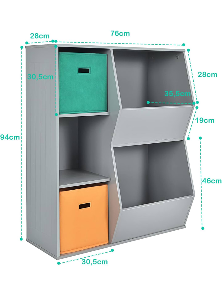 COSTWAY Aufbewahrungsregal in Grau günstig kaufen 76 cm