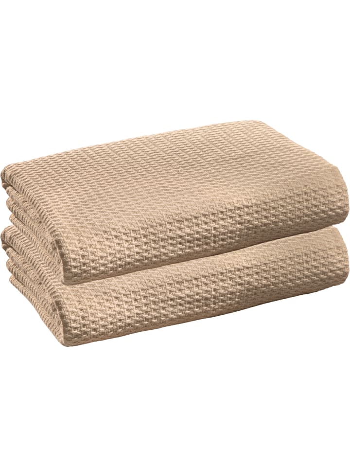 Erwin Müller Baumwolle Sommer-Decke 2er-Pack Siena in beige günstig kaufen