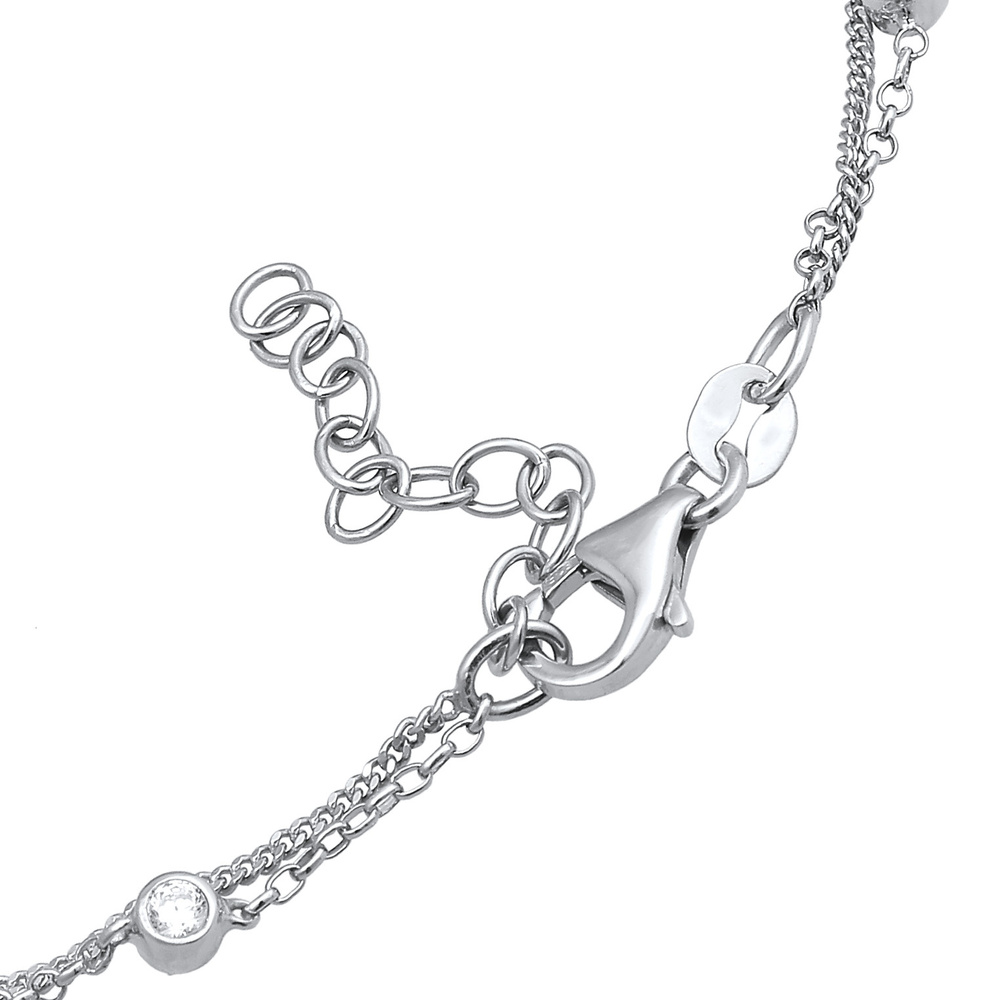 Elli Elli Bracelet Femmes couches pendentif cœur avec zircon en argent sterling 925 Bracelet