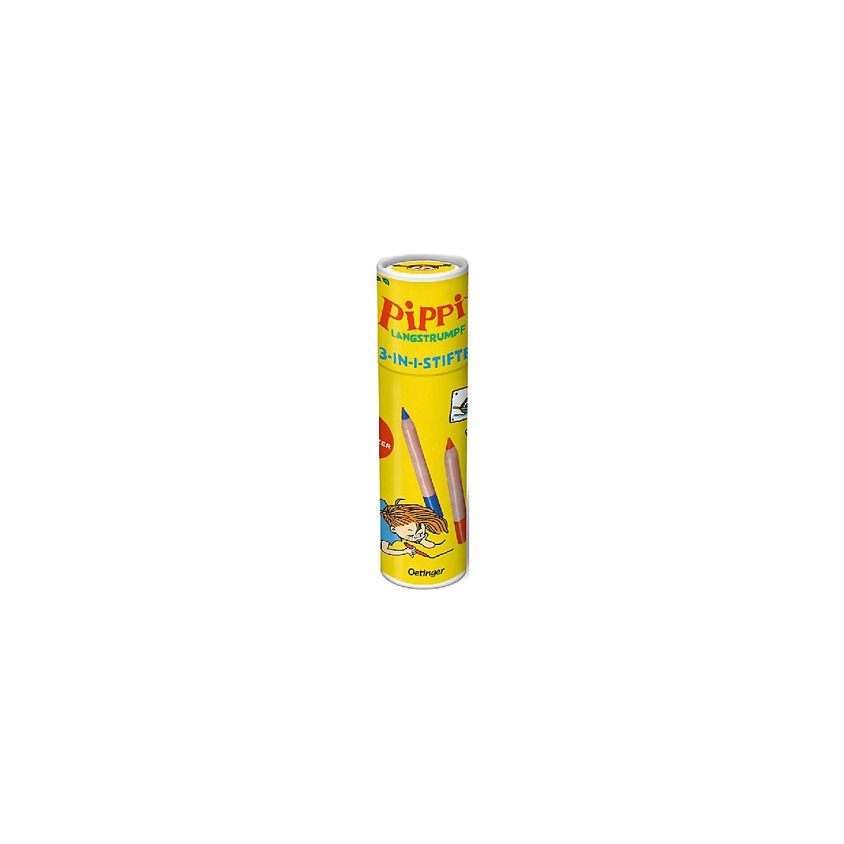 3-in-1-Stifte Pippi Langstrumpf, 8 Farben, inkl. Anspitzer