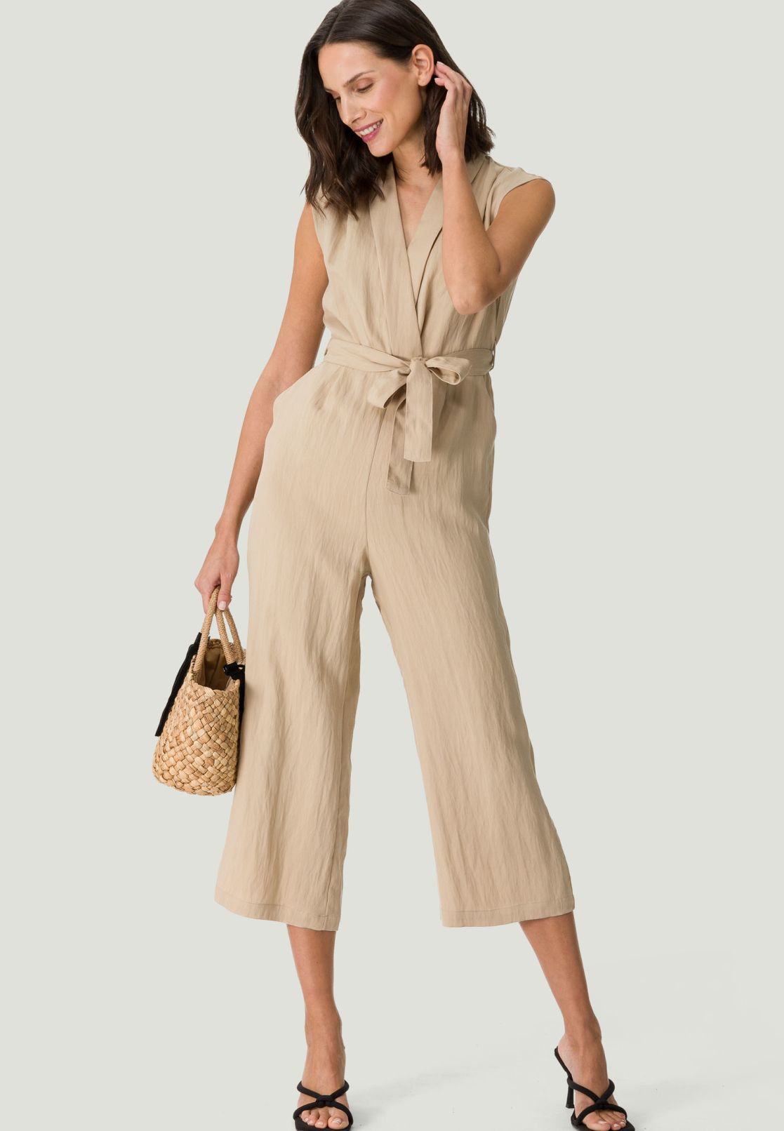 Jumpsuit mit Bindegürtel