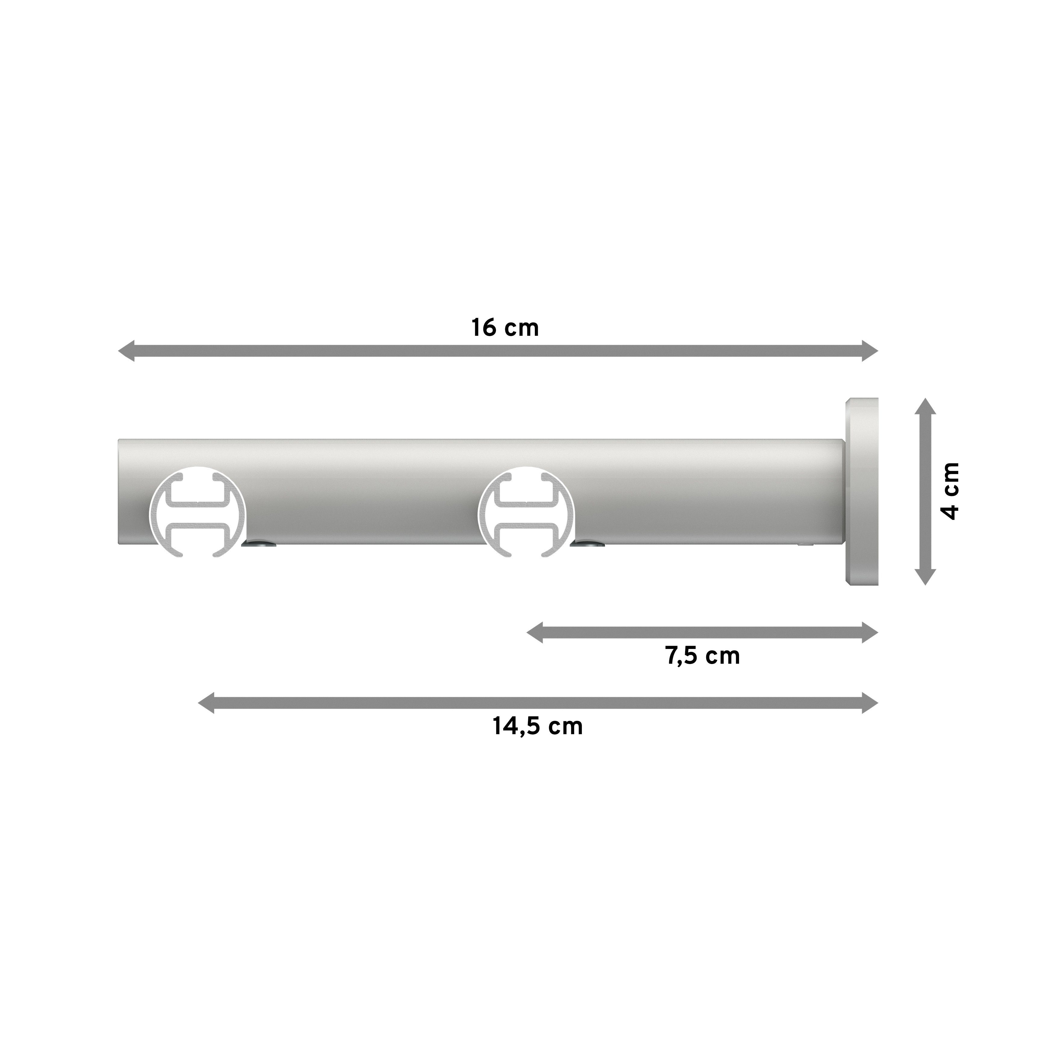 Gardinenstange Platon Santo, INTERDECO, Ø 20 mm, 2-läufig, Wandmontage, Weiß