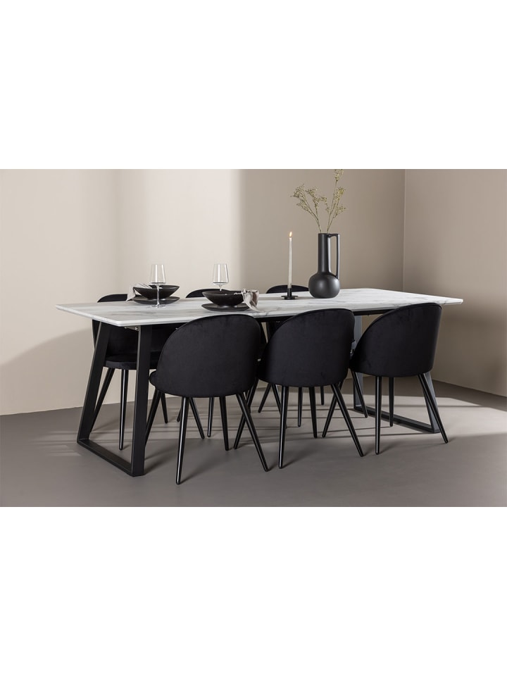 ebuy24 Essgruppe Malaga (7-teilig) Schwarz 200 x 90 cm günstig kaufen onesize