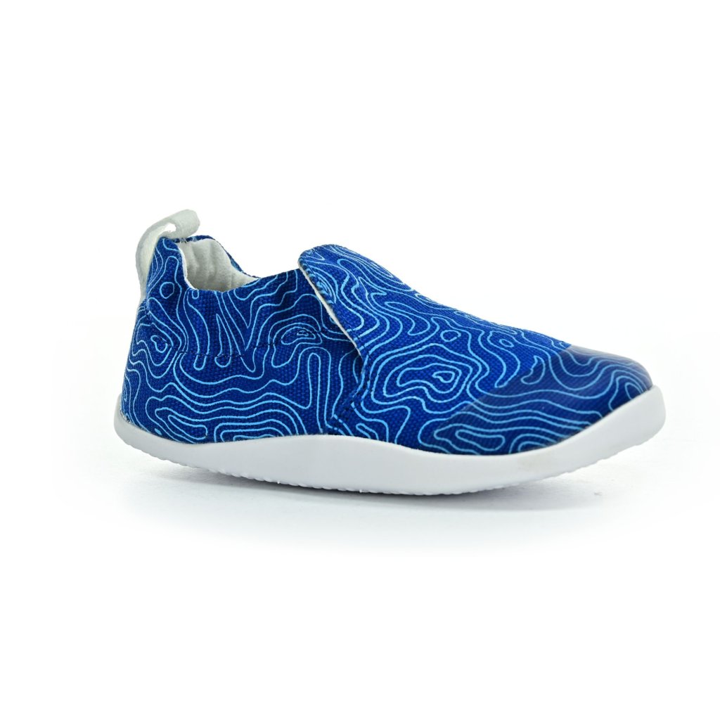 Bobux Scamp Organic Snorkel Blue Topographic Barfußschuhe
