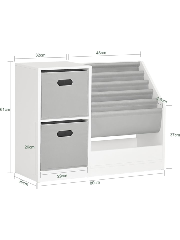 SoBuy Bücherregal in Weiß - (B)80 x (H)61 x (T)30cm günstig kaufen onesize