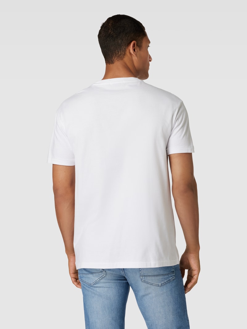 T-Shirt mit Label-Print in weiß