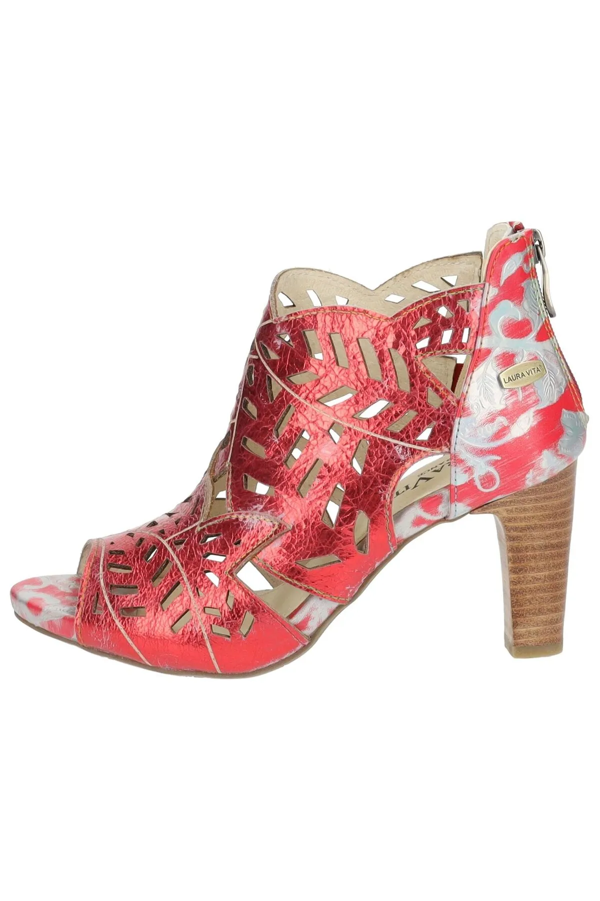 LAURA VITA  Sandalette - Rot - Blockabsatz