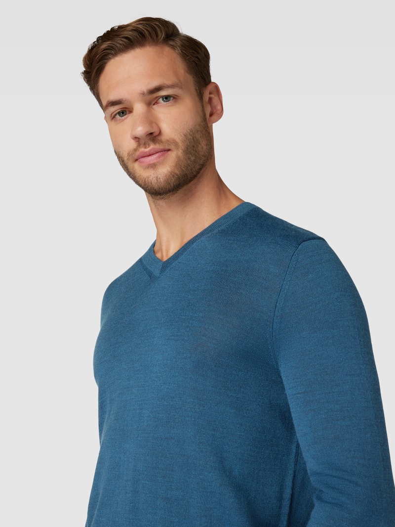 Strickpullover in petrol meliert