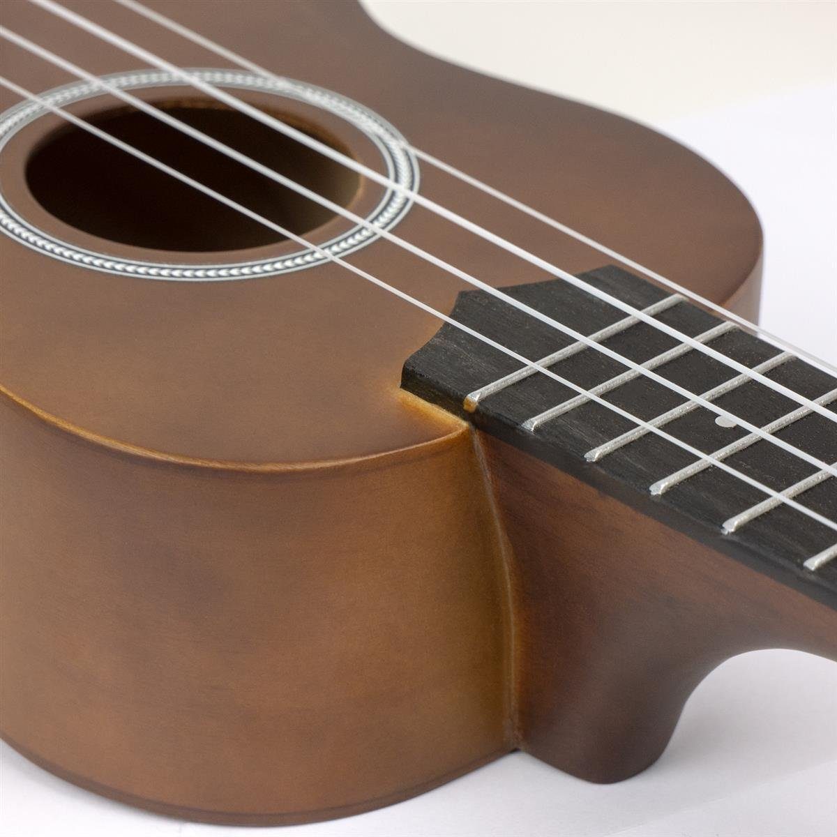 Cascha Ukulele Linde, Bundle, komplett mit Tasche,Stimmgerät, 3 Plektren und Lernbuch