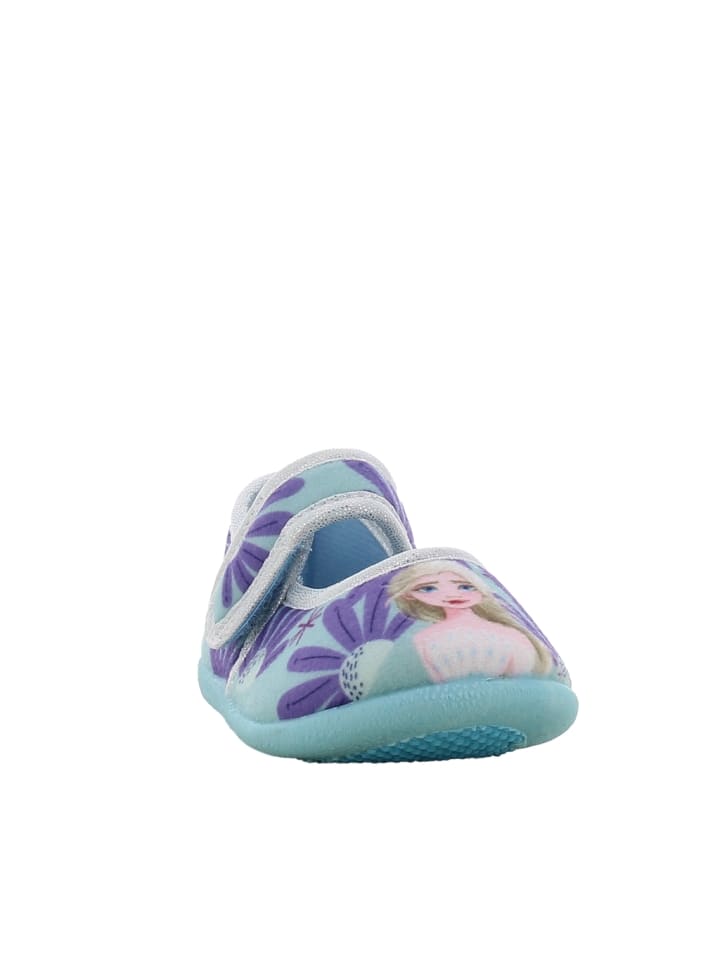 Disney Frozen Hausschuhe mit Frozen Anna und Elsa Motiv, in Blau, mit klettverschluss günstig kaufen