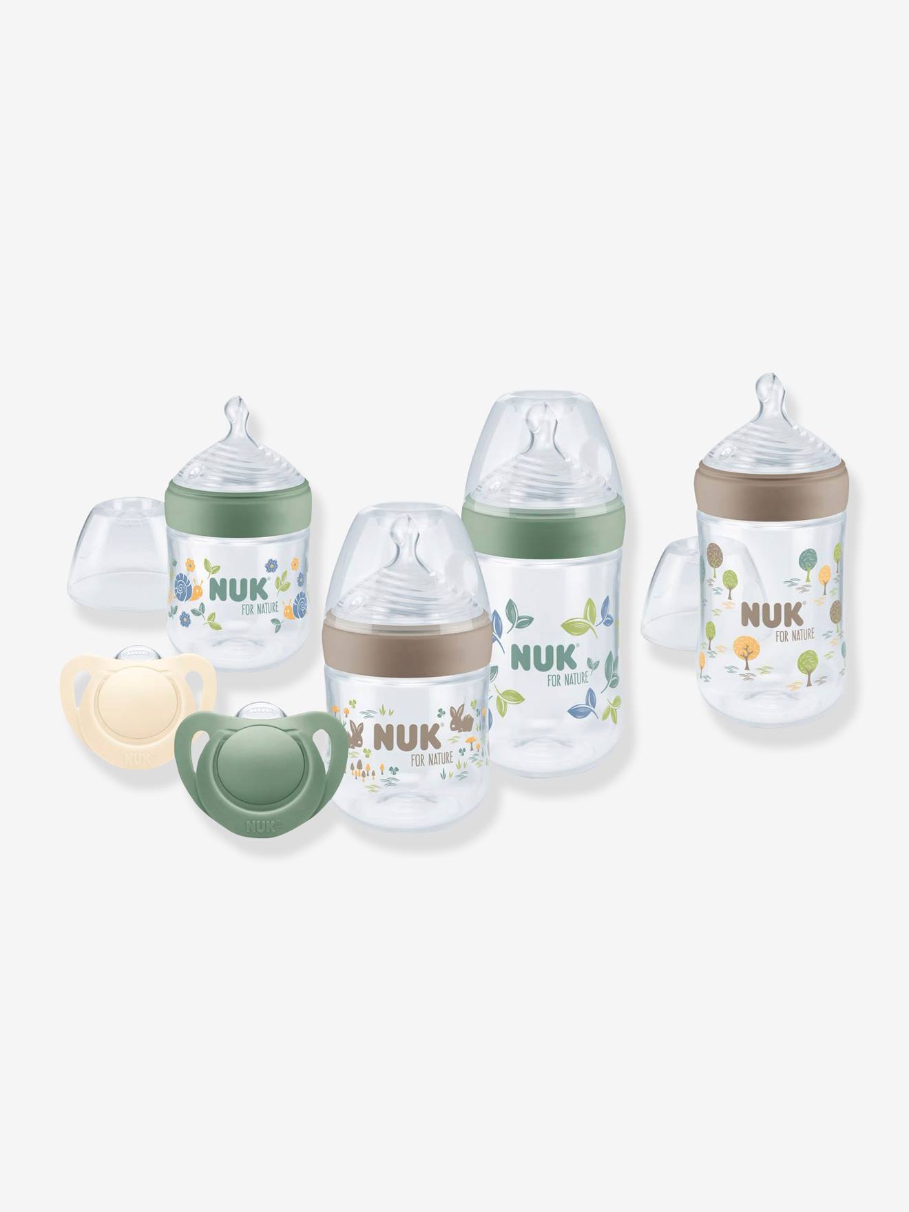 Coffret Perfect Start (4 biberons + 2 sucettes) NUK for Nature blanc