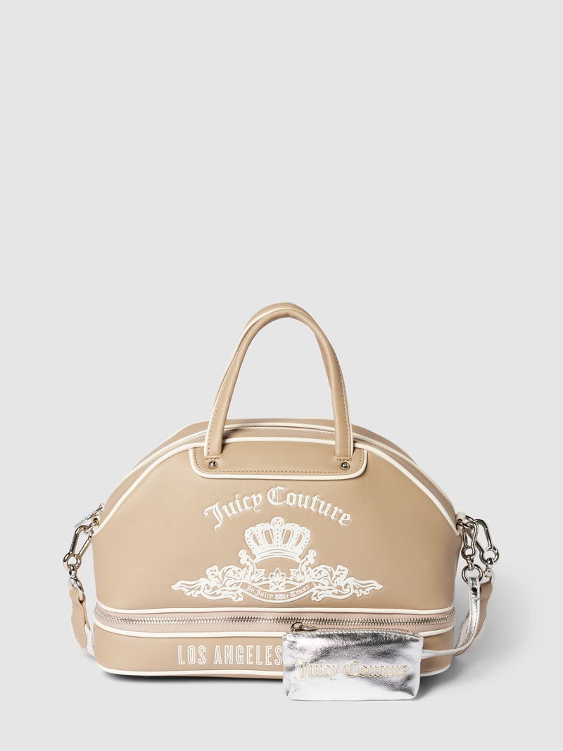 Bowling Bag mit Label-Detail Modell 'HEATHER' in sand
