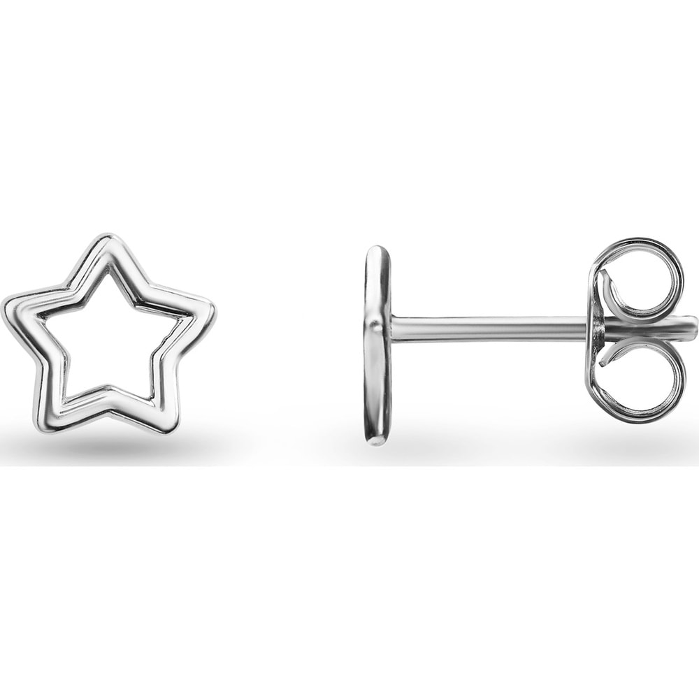 Valeria Boucles d'oreilles à fermoir à poussette 375 Or blanc Boucles d'oreilles