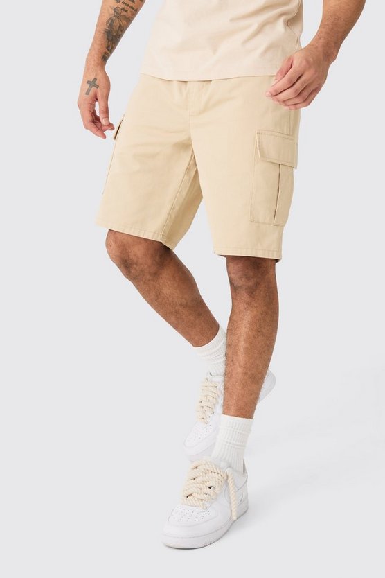 Lockere Cargo-Shorts mit elastischem Bund