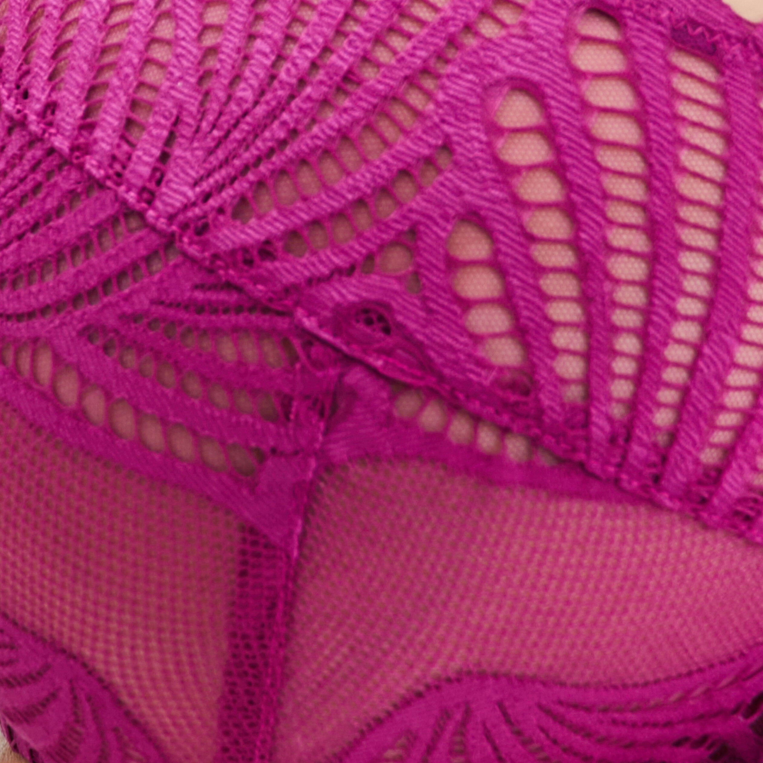 Soutien-gorge corbeille dentelle Ingrid violet femme grande taille | La Halle
