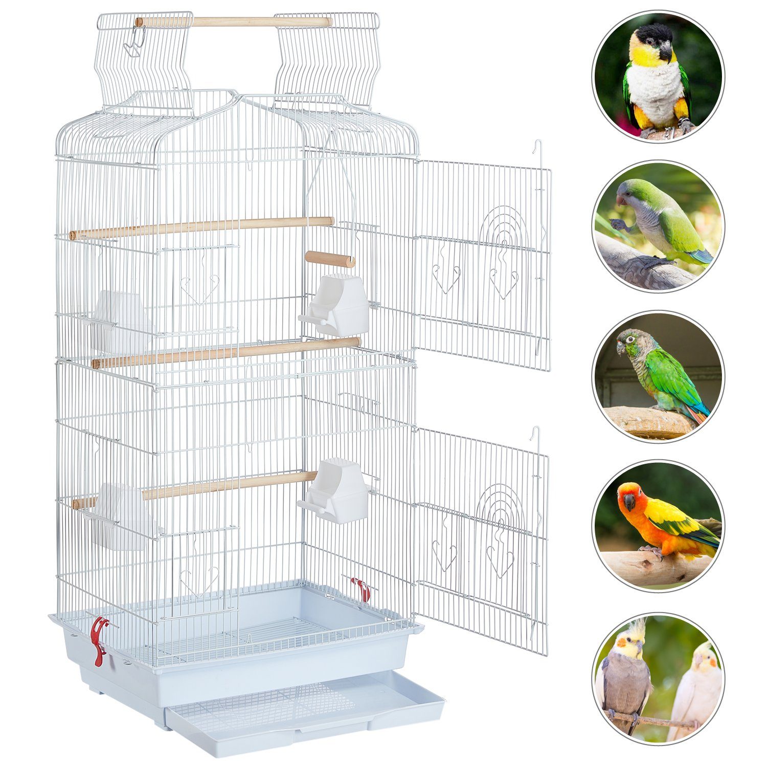 Yaheetech Vogelkäfig Vogelvoliere, Vogelhaus für Papagei Wellensittich
