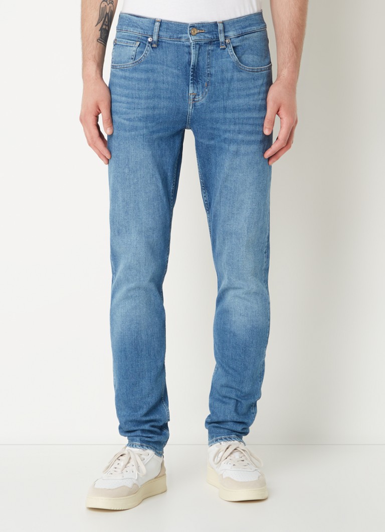 7 For All Mankind Slim fit -farkut, joissa keskipehmuste ja sivutaskut