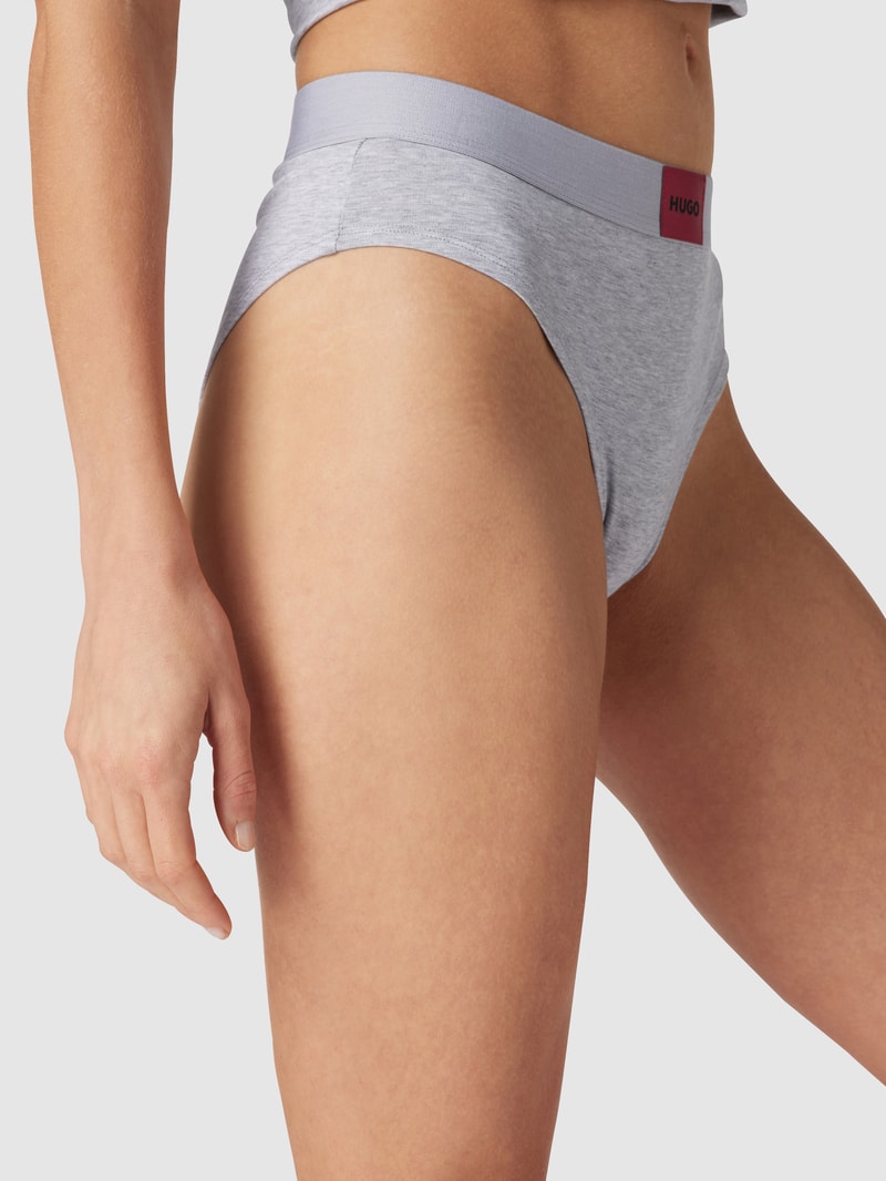 Slip mit Label-Patch in silber meliert