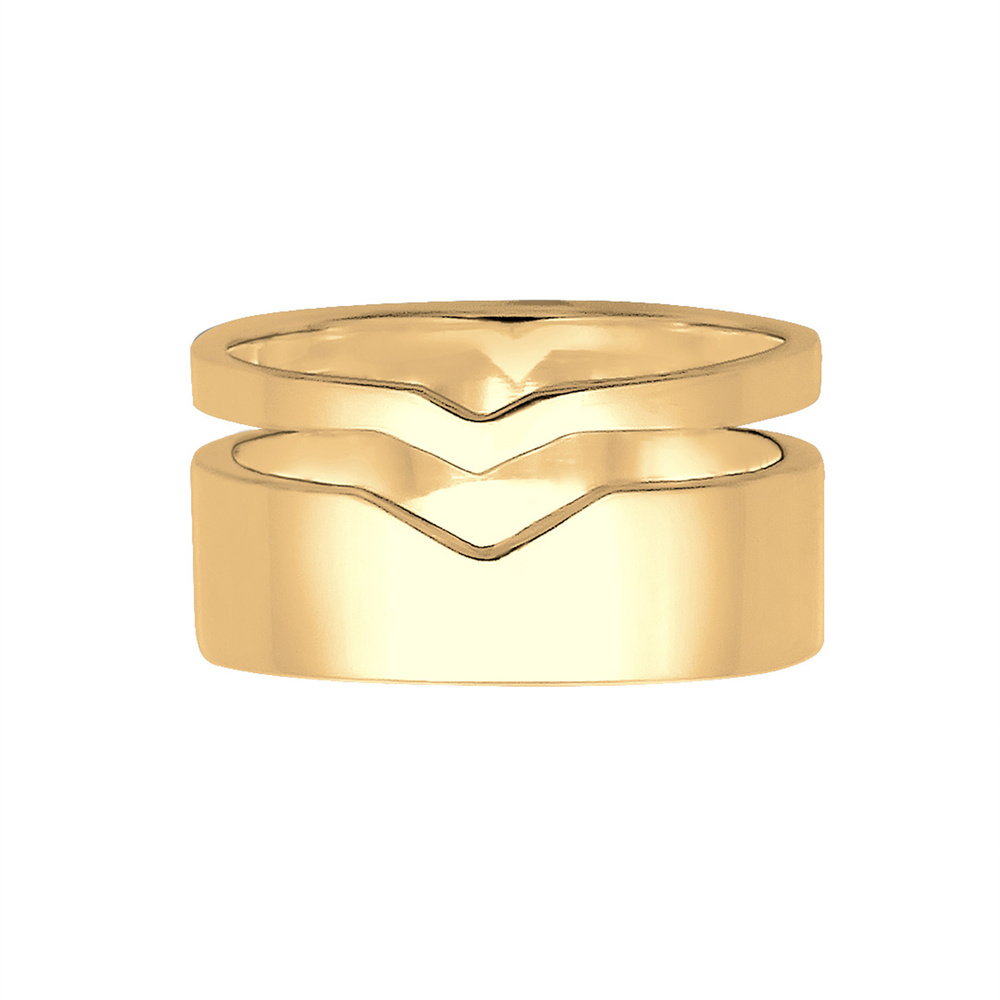 Elli Elli Bague Femme Découpée Tendance de Base en Argent Sterling 925 Bague