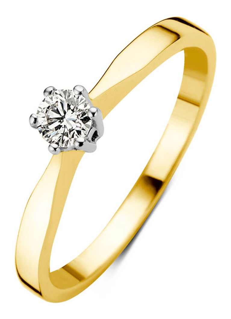 Diamond Point Keltakultainen solitaire-sormus laboratoriossa kasvatettu timantti, 0,15 karaatin timantti. 0,15 karaatin timantti. Laboratoriossa kasvatettu timantti.