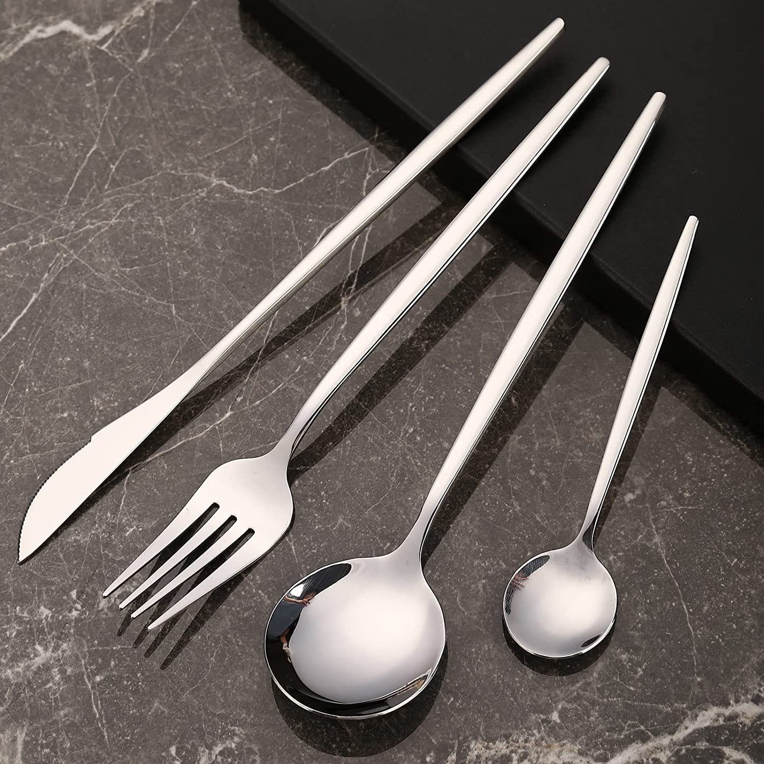 Coisini Besteck-Set 24/60tlg. Edelstahlbesteck Messer Gabel Löffel Set Spülmaschinenfest