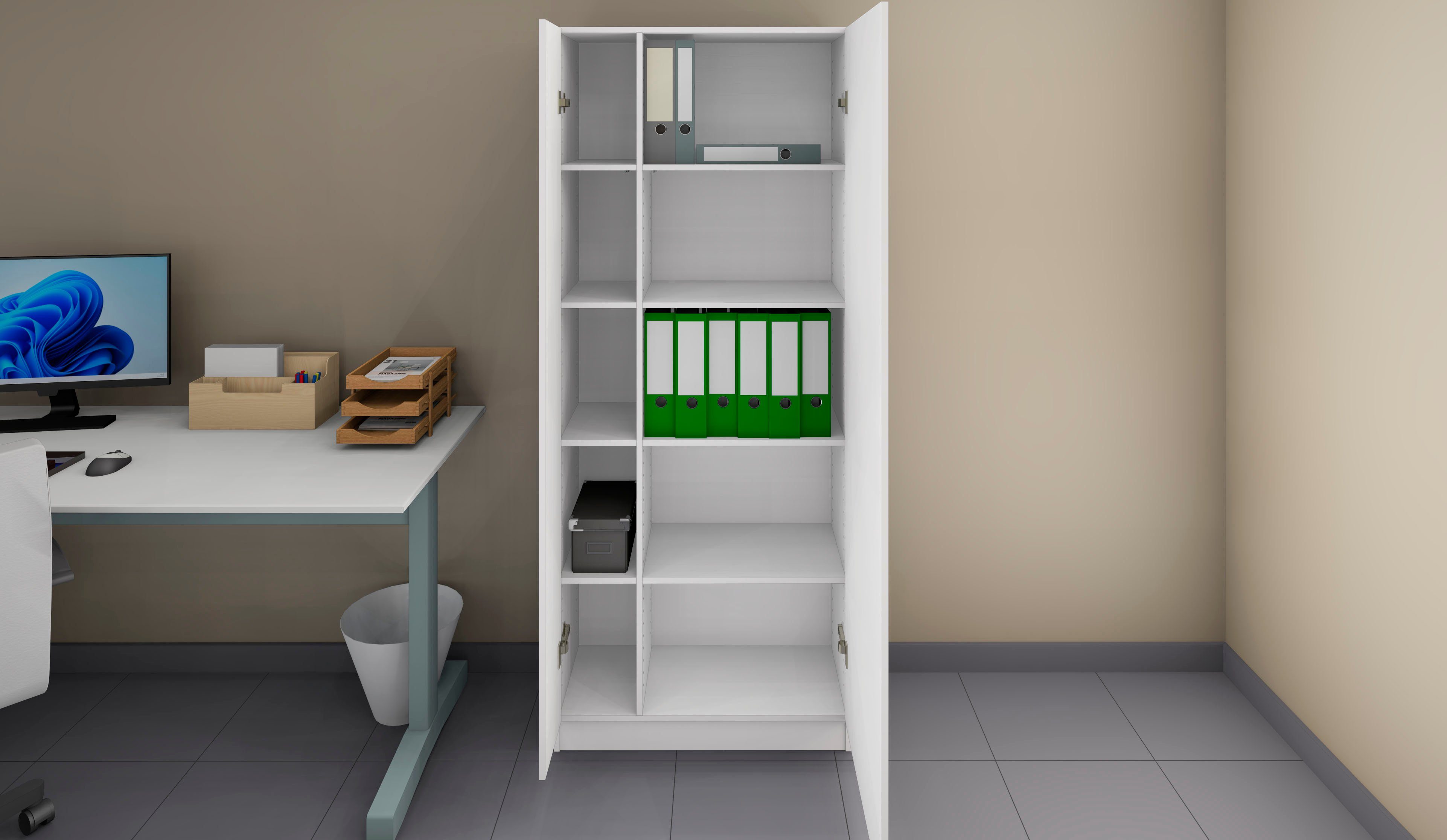 borchardt Möbel Aktenschrank Wallis moderner Mehrzweckschrank mit Push-to-Open-Funktion