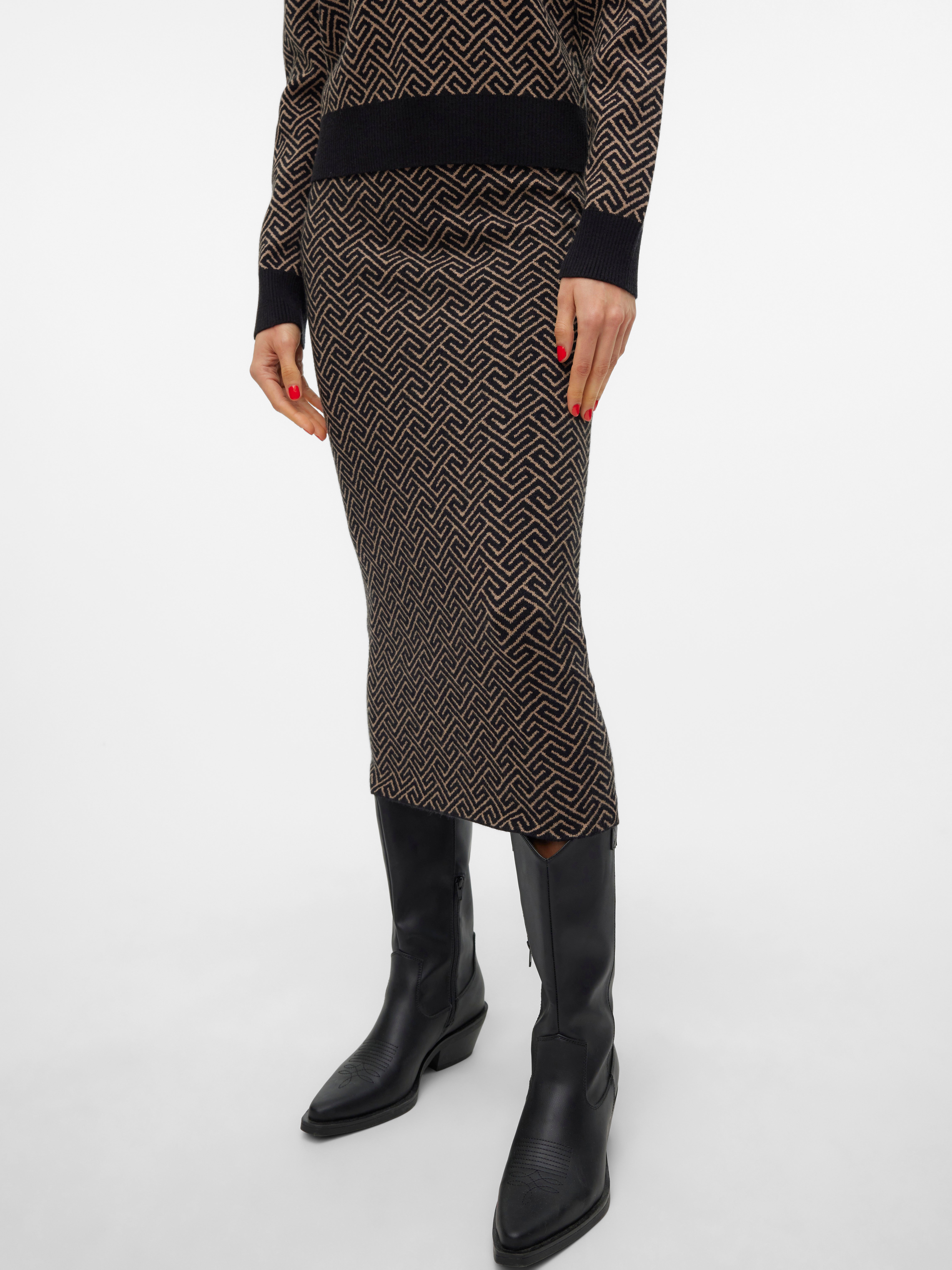 VMARIA Hohe Taille Langer Rock