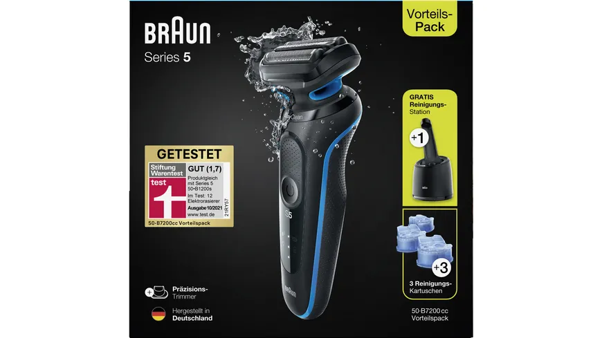 BRAUN Rasierer Series 5 50-B7200cc SW Vorteilspack mit gratis Reinigungsstation