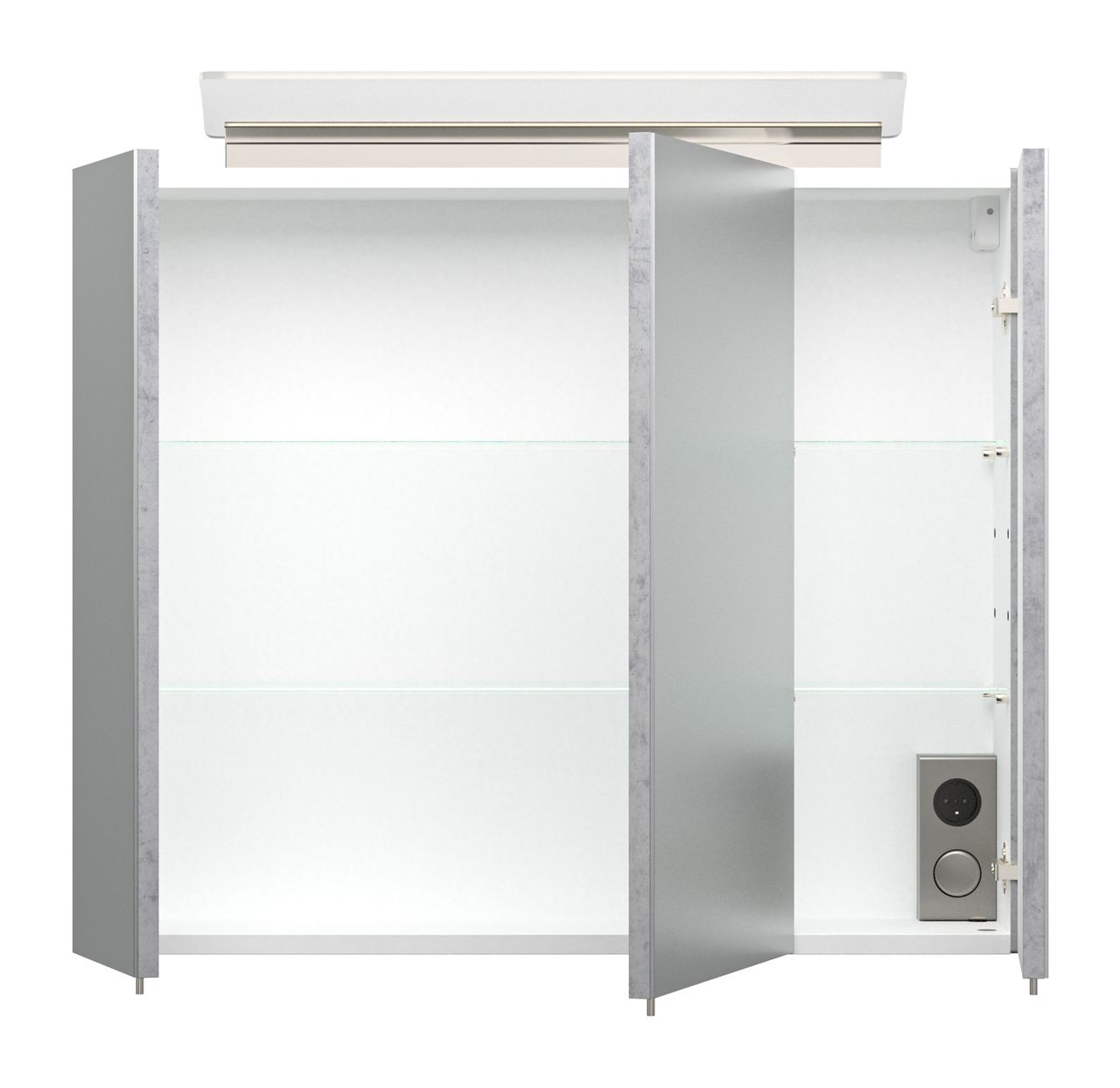 Posseik Spiegelschrank 75 inklusive LED-Acrylglaslampe beton EEK: F