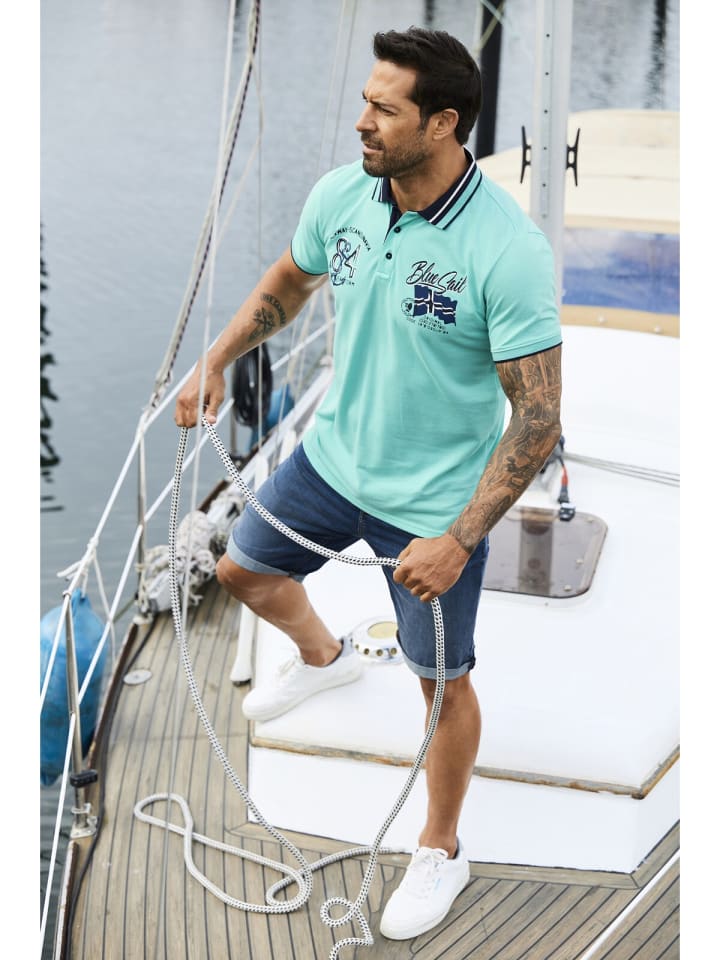 Jan Vanderstorm Poloshirt OLFGIR in türkis günstig kaufen
