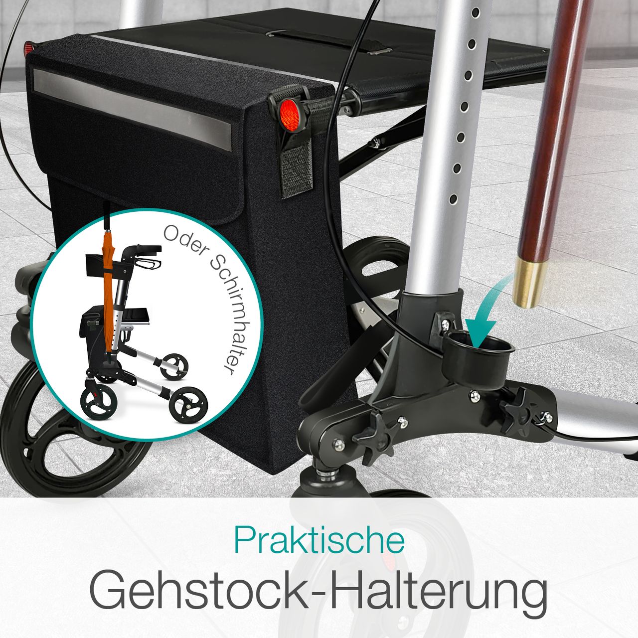 Aktivshop Alu Leichtgewichtrollator »Move«, Silber faltbar