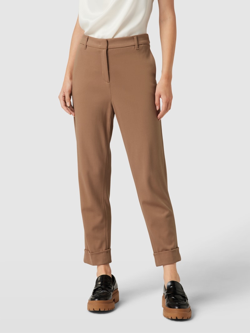 Hose mit fixierten Beinumschlägen in camel