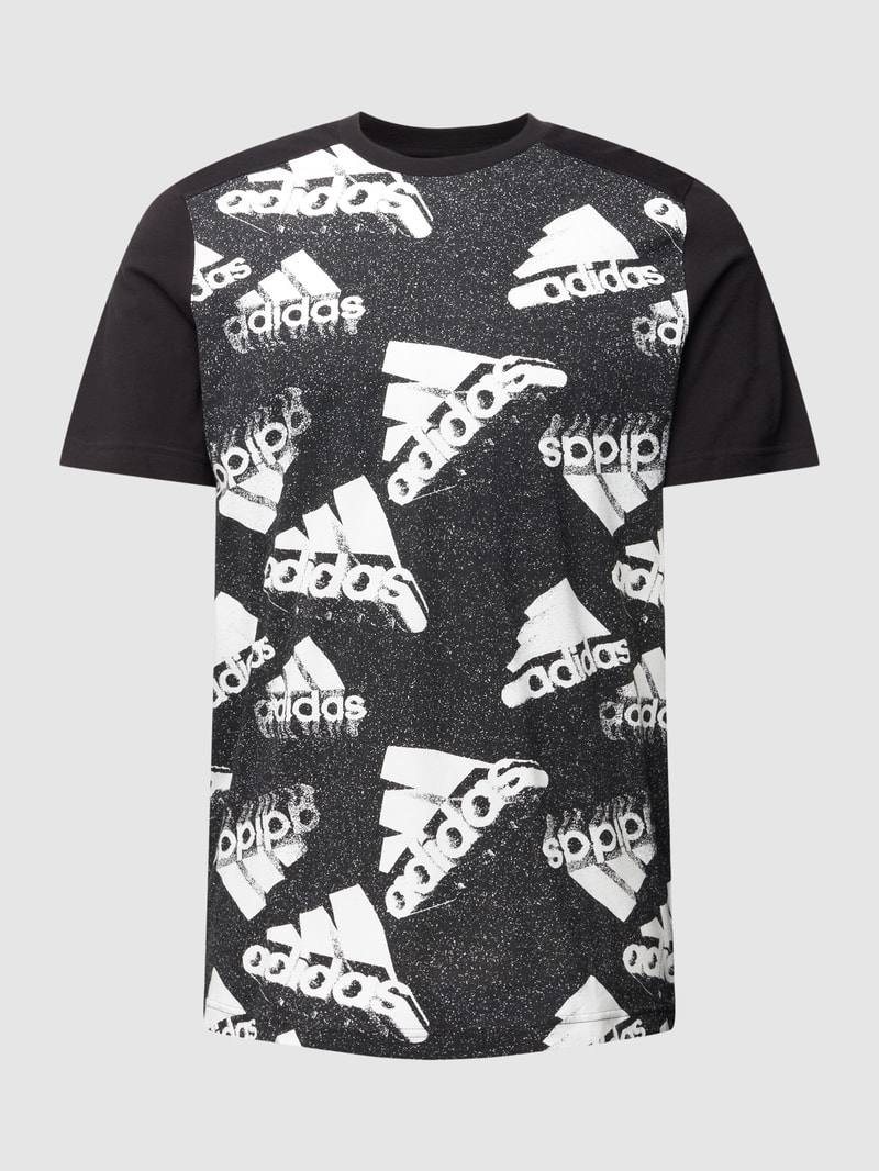 T-Shirt mit Label-Print in schwarz