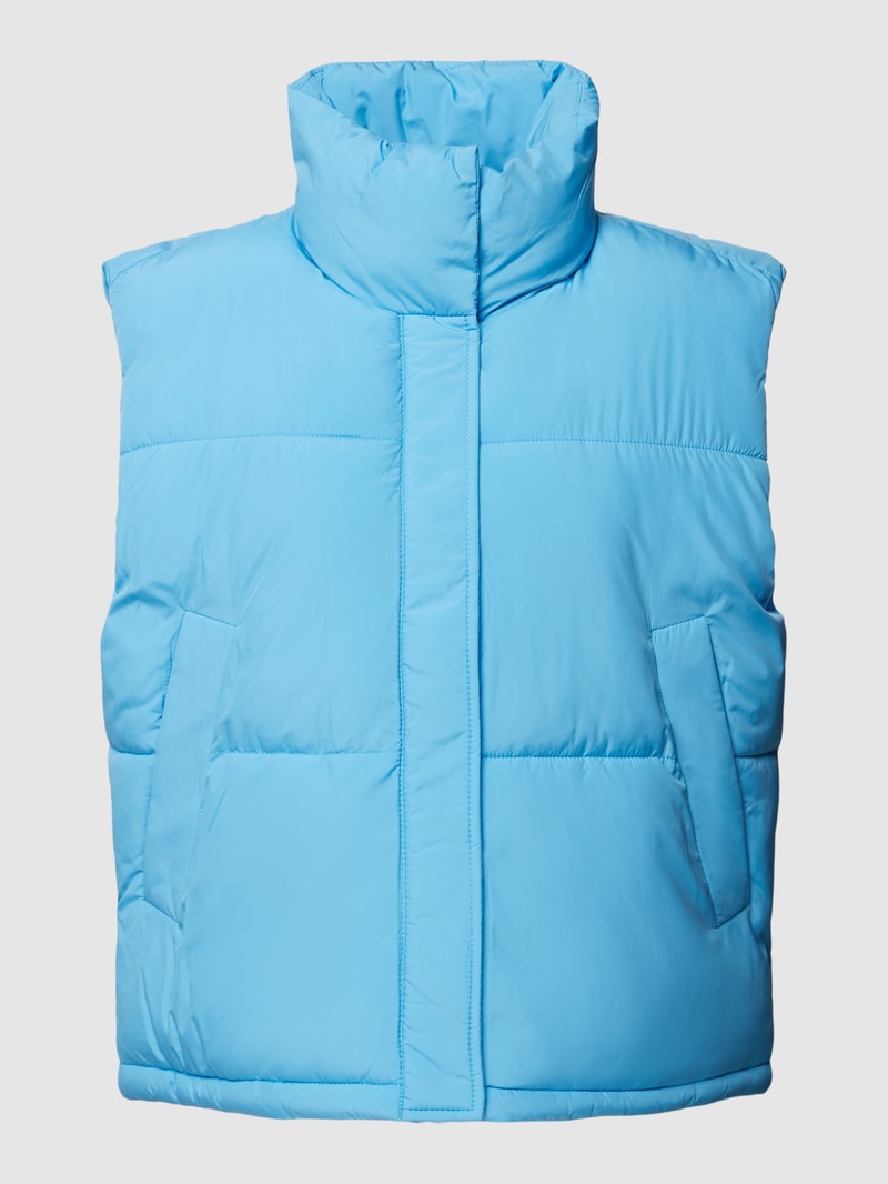 Steppweste mit Label-Detail in hellblau