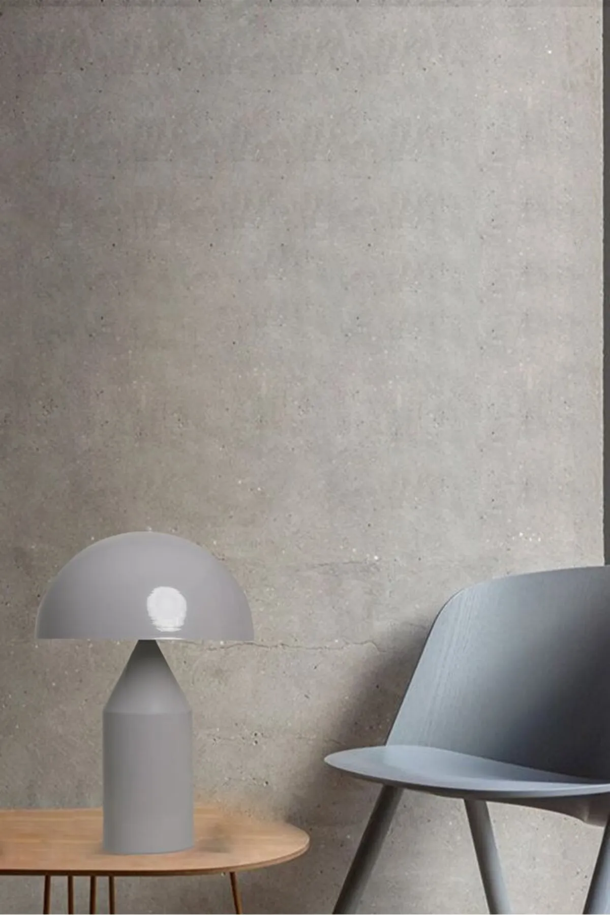 Bamyum  Lipeo Tischlampe Grau 30cm, Pilzlampe Metalllampe
