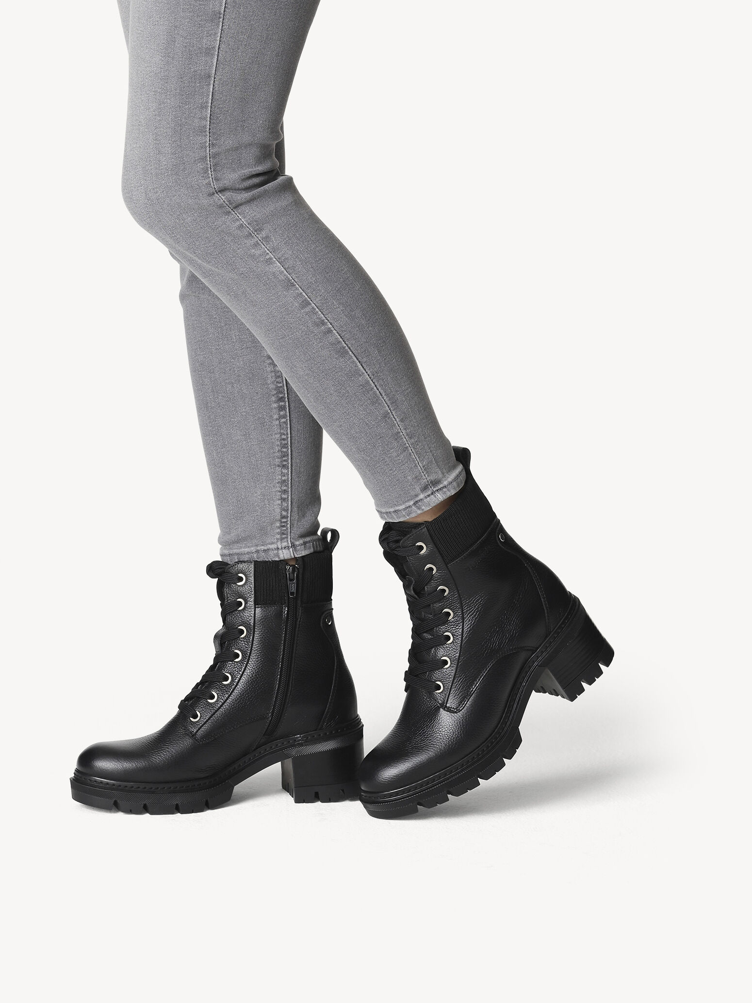 Bottine en cuir - noir doublure chaude