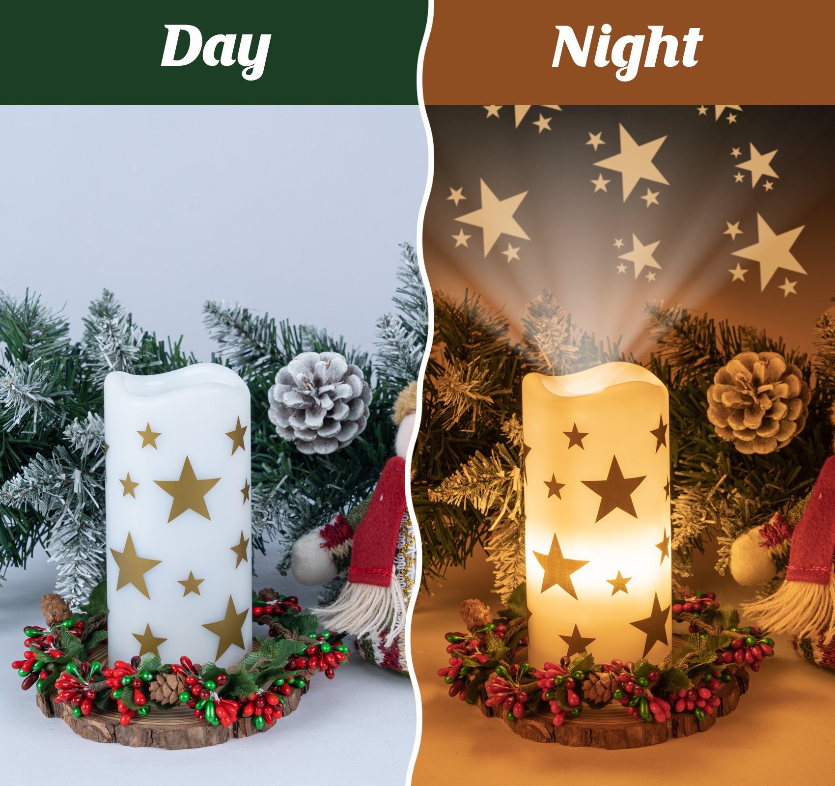 Homewit Weihnachtsbaum Topper beleuchtet, LED Baumspitze Projektor LED-Beamer