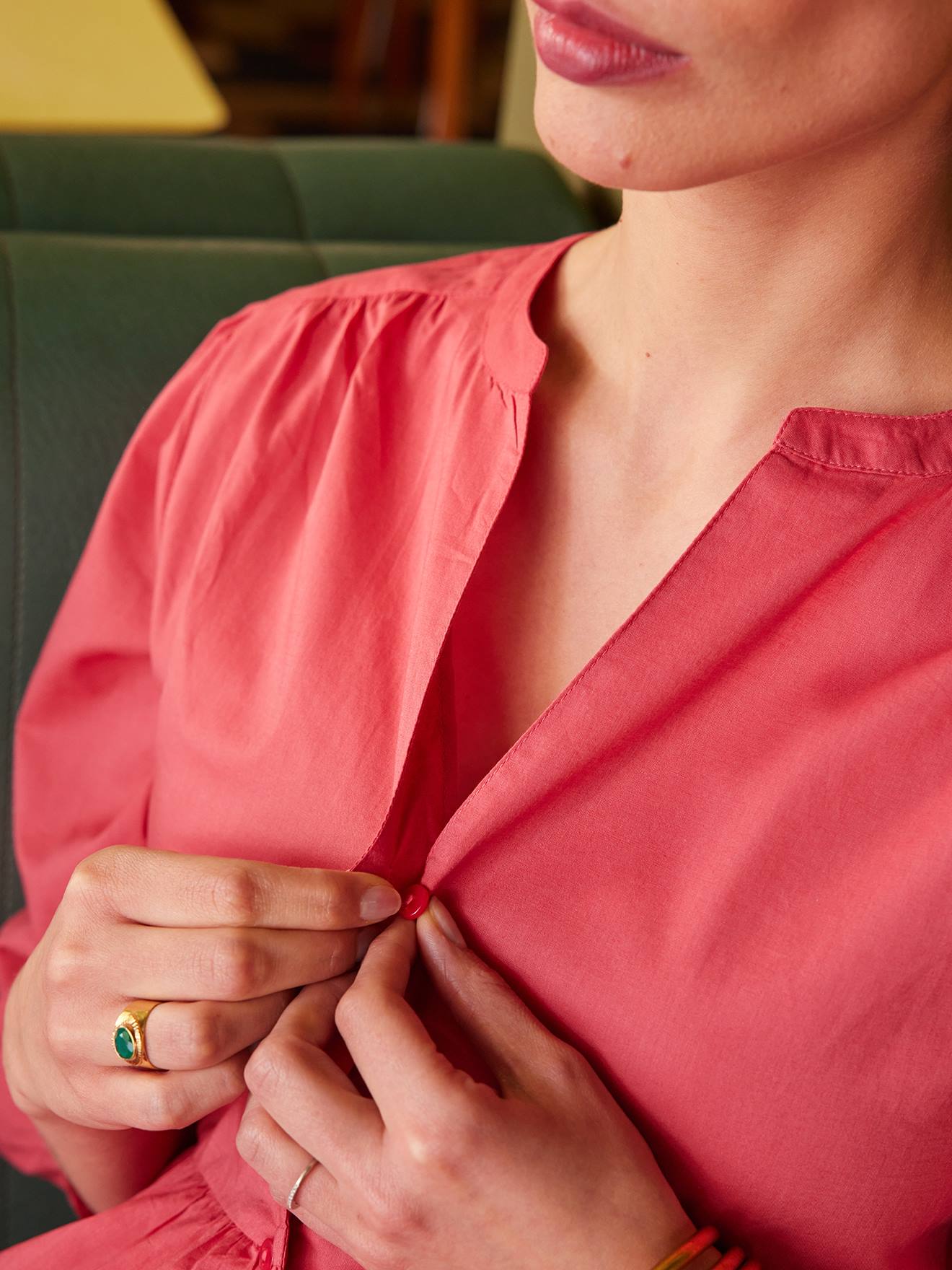 Envie de Fraise Langes Boho-Kleid für Schwangerschaft & Stillzeit ENVIE DE FRAISE - granatapfel